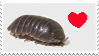 stamp of a roly poly and a red heart